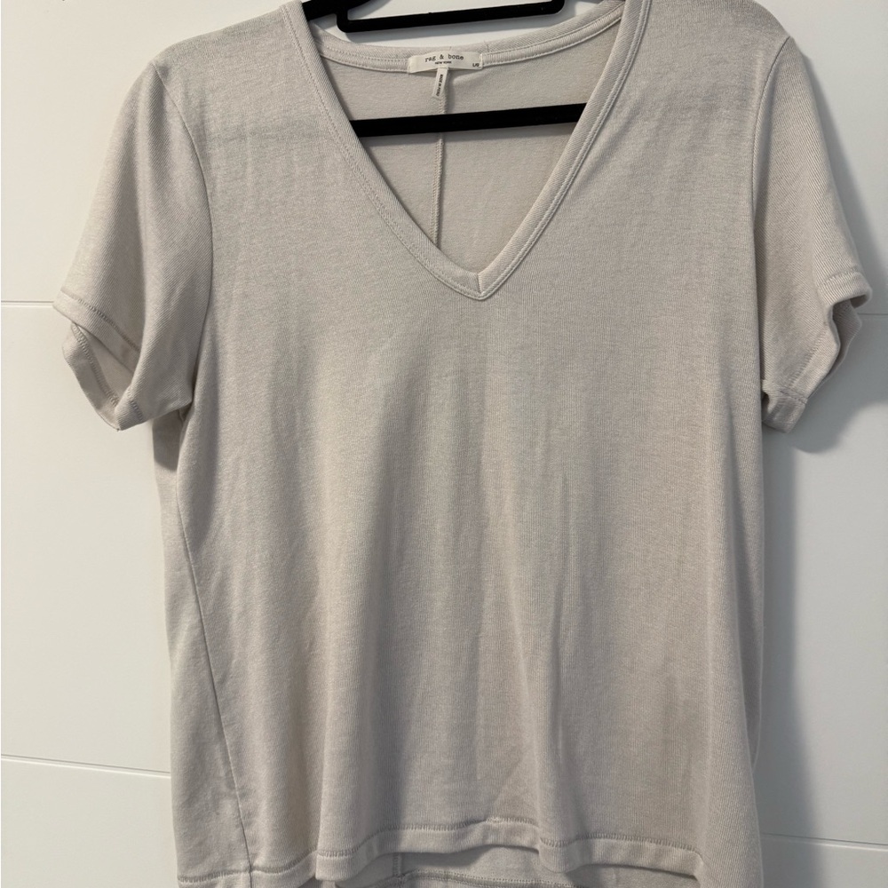 rag & bone Light Gray V-Neck Tee